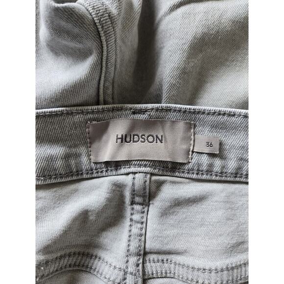 Hudson Mens 36x28 Blake Slim Straight Sky Grey Jeans Classic Modern Stretch - Picture 9 of 12